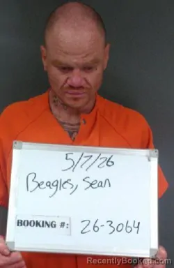 Mugshot of SEAN EDWARD BEAGLES booked in Sebastian County, Arkansas on May 6, 2026