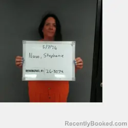 Mugshot of Stephanie Ann Nave booked in Sebastian County, Arkansas on May 7, 2026