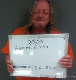 Mugshot of Rick Dale Hiorns booked in Sebastian County, Arkansas on May 8, 2026