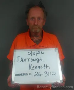 Mugshot of KENNETH RAY DORROUGH booked in Sebastian County, Arkansas on May 8, 2026
