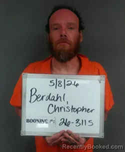 Mugshot of Christopher Kenneth Berdahl booked in Sebastian County, Arkansas on May 8, 2026