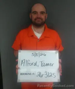 Mugshot of Tanner Alford booked in Sebastian County, Arkansas on May 8, 2026
