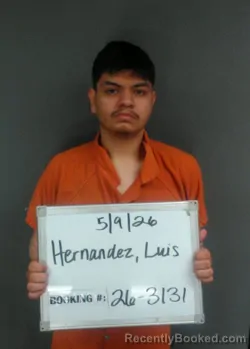 Mugshot of Luis Hernandez booked in Sebastian County, Arkansas on May 8, 2026