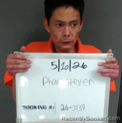 Mugshot of Steven Minh Tuan Pham booked in Sebastian County, Arkansas on May 9, 2026