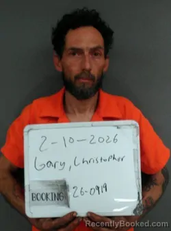 Mugshot of Christopher Michael Gary booked in Sebastian County, Arkansas on May 10, 2026