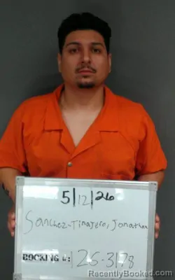 Mugshot of Jonathan Sanchez-Tinajero booked in Sebastian County, Arkansas on May 11, 2026