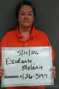 Mugshot of Melanie Raye Escalante booked in Sebastian County, Arkansas on May 12, 2026