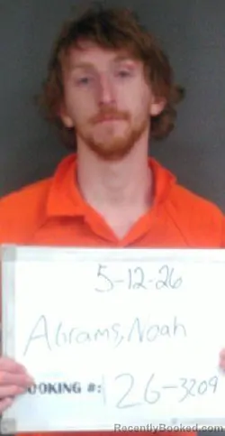 Mugshot of Noah Abrams booked in Sebastian County, Arkansas on May 12, 2026