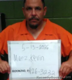 Mugshot of KEVIN MICHAEL MAEZ booked in Sebastian County, Arkansas on May 13, 2026