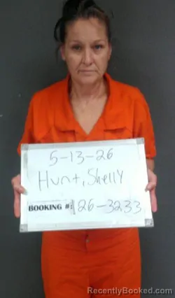Mugshot of Shelly Arleen Hunt booked in Sebastian County, Arkansas on May 13, 2026
