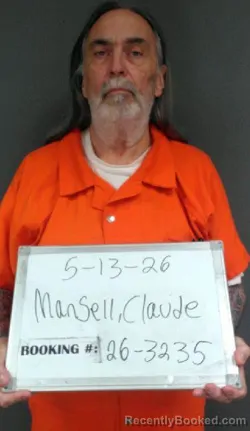 Mugshot of Claude Allen Mansell booked in Sebastian County, Arkansas on May 13, 2026