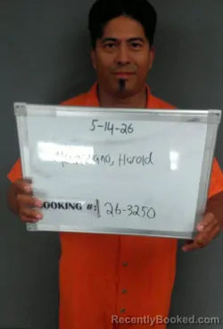 Mugshot of Harold Zamir Manzano booked in Sebastian County, Arkansas on May 14, 2026