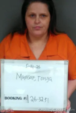 Mugshot of Tonya Gail Martsolf booked in Sebastian County, Arkansas on May 14, 2026