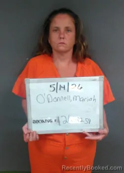 Mugshot of Mariah Beth O'Donnell booked in Sebastian County, Arkansas on May 14, 2026