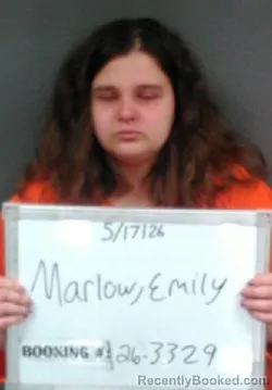 Mugshot of Emily Ann Marlow booked in Sebastian County, Arkansas on May 17, 2026