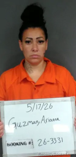Mugshot of ARIANNA VICTORIA GUZMAN booked in Sebastian County, Arkansas on May 17, 2026