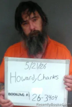 Mugshot of Charles Howard booked in Sebastian County, Arkansas on May 21, 2026