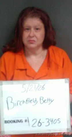Mugshot of Betty Jean Birchfield booked in Sebastian County, Arkansas on May 21, 2026