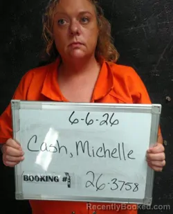 Mugshot of Michelle Irene Cash booked in Sebastian County, Arkansas on June 6, 2026