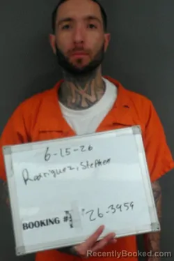 Mugshot of Stephen Ray Rodriguez booked in Sebastian County, Arkansas on June 15, 2026