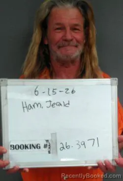 Mugshot of Jerald Lloyd Ham booked in Sebastian County, Arkansas on June 15, 2026