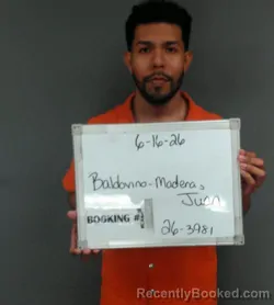 Mugshot of Juan Camilo Baldovino-Madera booked in Sebastian County, Arkansas on June 16, 2026