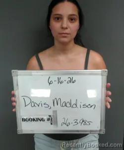 Mugshot of MADDISON GABRIEL DAVIS booked in Sebastian County, Arkansas on June 16, 2026