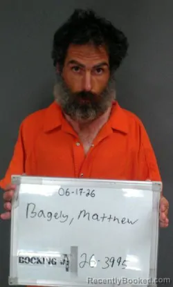 Mugshot of Matthew Rayan Bagley booked in Sebastian County, Arkansas on June 17, 2026