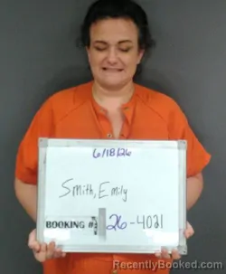 Mugshot of Emily Ann Smith booked in Sebastian County, Arkansas on June 18, 2026