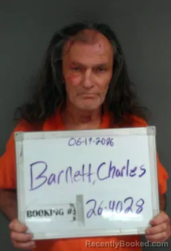 Mugshot of Charles Dillion Barnett booked in Sebastian County, Arkansas on June 19, 2026