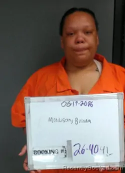 Mugshot of Briana Dynique Madison booked in Sebastian County, Arkansas on June 19, 2026
