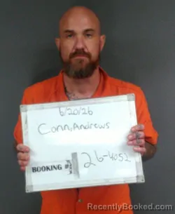 Mugshot of Andrew Charles Conn booked in Sebastian County, Arkansas on June 20, 2026