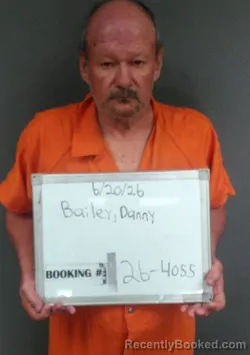 Mugshot of Danny Ray Bailey booked in Sebastian County, Arkansas on June 20, 2026