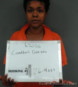 Mugshot of Denisha Campbell booked in Sebastian County, Arkansas on June 20, 2026