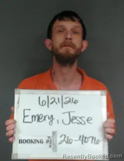 Mugshot of Jesse Thomas Leon Emery booked in Sebastian County, Arkansas on June 20, 2026