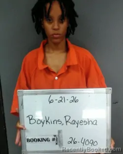 Mugshot of Rayesha Meshall Boykins booked in Sebastian County, Arkansas on June 21, 2026