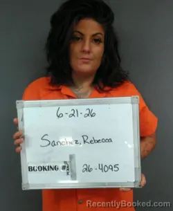 Mugshot of REBECCA NICOLE SANCHEZ booked in Sebastian County, Arkansas on June 21, 2026