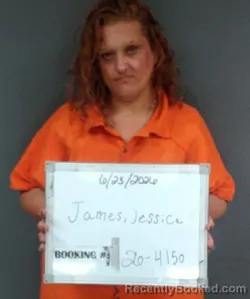 Mugshot of Jessica Nicole James booked in Sebastian County, Arkansas on June 23, 2026