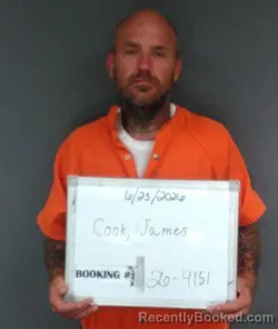 Mugshot of JAMES TERRY COOK booked in Sebastian County, Arkansas on June 23, 2026