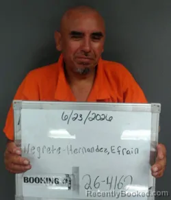 Mugshot of Efrain Negrete-Hernandez booked in Sebastian County, Arkansas on June 23, 2026