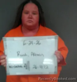 Mugshot of Allison Beth Lea Michelle Rush booked in Sebastian County, Arkansas on June 24, 2026