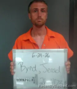 Mugshot of Jerad Lynn Byrd booked in Sebastian County, Arkansas on June 24, 2026