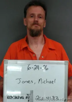 Mugshot of Michael Lee Jones booked in Sebastian County, Arkansas on June 24, 2026