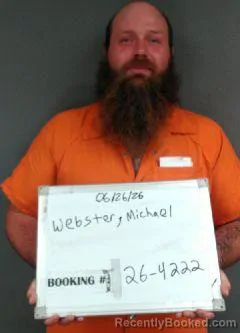 Mugshot of Michael Nathaniel Webster booked in Sebastian County, Arkansas on June 26, 2026