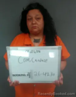 Mugshot of Candace Ashley Cole booked in Sebastian County, Arkansas on June 26, 2026