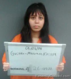 Mugshot of KRISSIA VANESSA GUILLEN-MEDRANO booked in Sebastian County, Arkansas on June 26, 2026