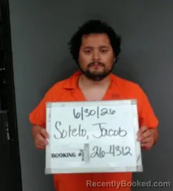 Mugshot of Jacob Sotelo booked in Sebastian County, Arkansas on June 30, 2026