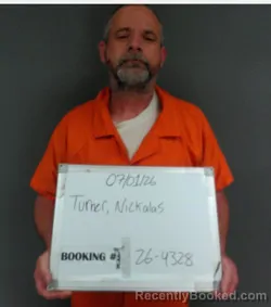 Mugshot of Nickalas Anthony Turner booked in Sebastian County, Arkansas on June 30, 2026