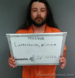 Mugshot of William Blake Longenbaugh booked in Sebastian County, Arkansas on July 2, 2026