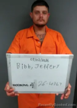Mugshot of Jeffery Dewayne Bibb booked in Sebastian County, Arkansas on July 2, 2026